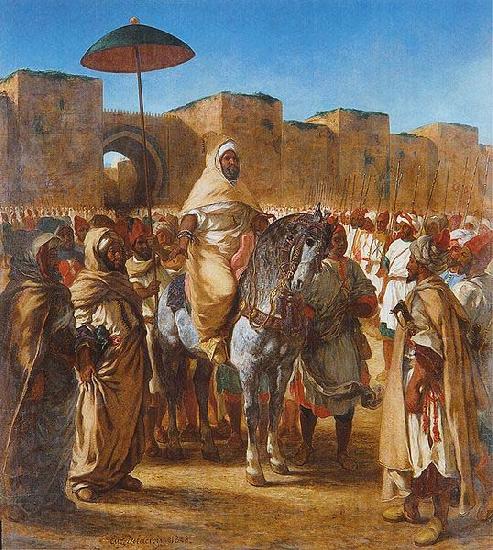 Eugene Delacroix Sultan of Morocco Norge oil painting art